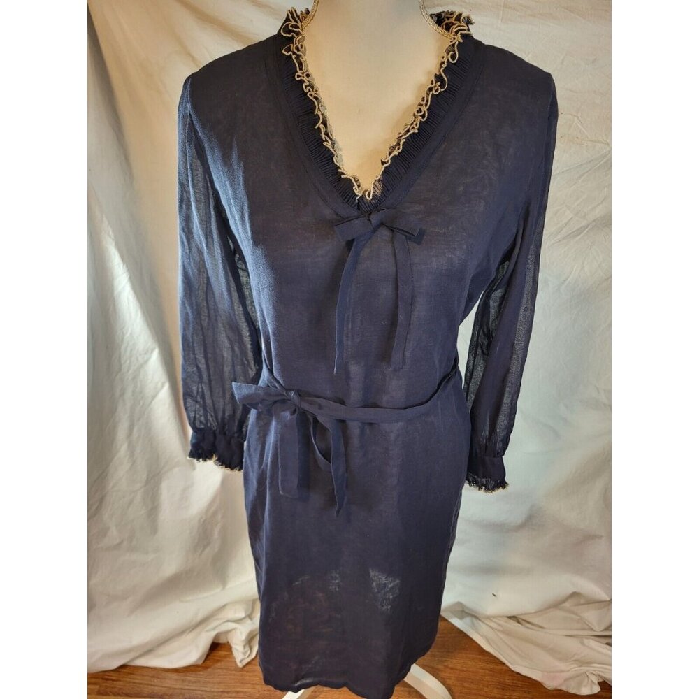 Vtge Navy Blue Ruffle Jonathan‎ Logan Size 13 Dress